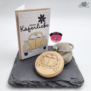 Schlüsselanhänger Buche graviert, *Käfer*