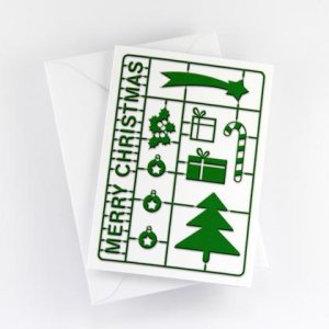 Weihnachtskarte „Weihnachten Modellbaukasten“