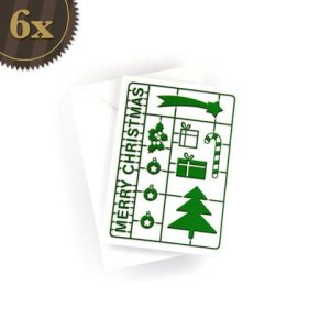 6x Weihnachtskarte „Weihnachten Modellbaukasten“