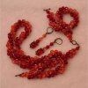 Schmuckset aus roten Wachsperlen und orangen Crackleperlen - Image 2