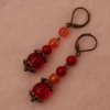 Schmuckset aus roten Wachsperlen und orangen Crackleperlen - Image 3