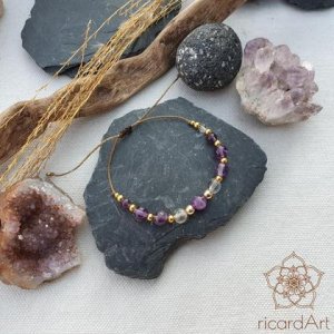 Amethyst – Bergkristall Wegbegleiter *CLEAR MIND* 18k vergoldet
