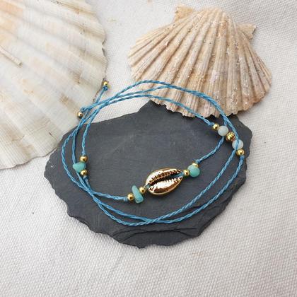 KAURI - Wickelarmband 'Amazonit gold'