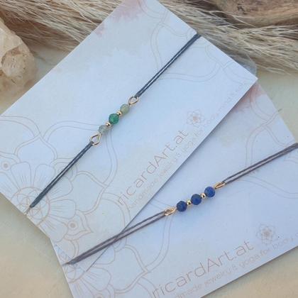 Aventurin/Lapislazuli Kristallarmband *18k vergoldet