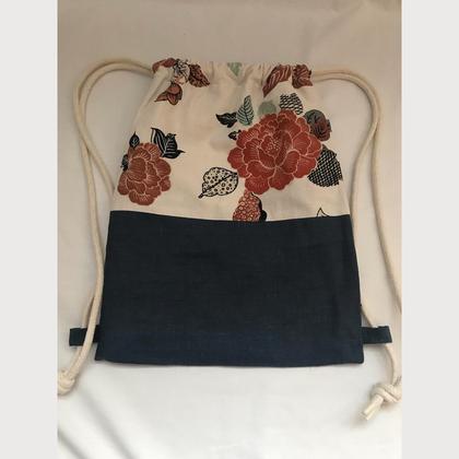 Beutel Blau/Blumen
