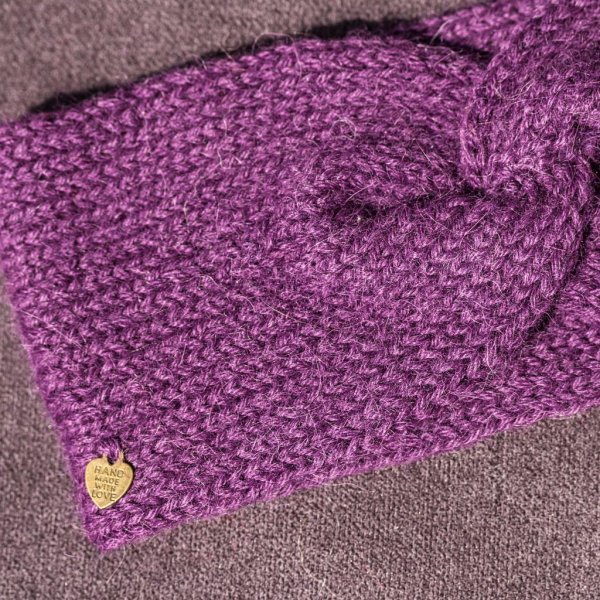Alpaka Stirnband Twist violett - Image 2