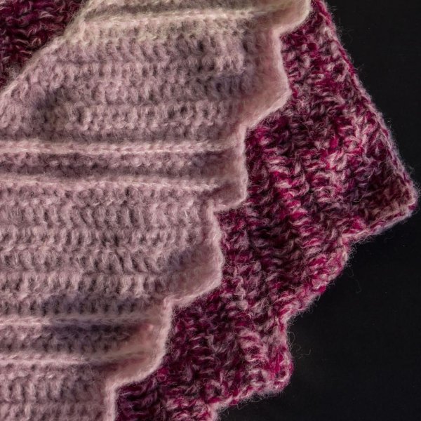 Alpaka Schal violett/rosa - Image 2
