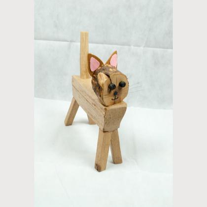 Holzscheit Katze