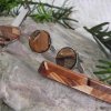 Set Krawattennadel und Manschettenknöpfe aus vielen kleinen Holzstücken - Image 4
