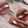 Set Krawattennadel und Manschettenknöpfe aus 6 Holzarten - Image 2
