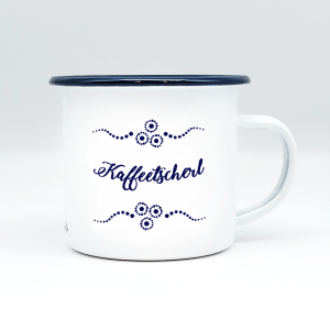 KAFFEETSCHERL – Mundart Emaille Häferl