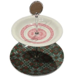 Etagere „Norweger Strick und Vintage-Teller“