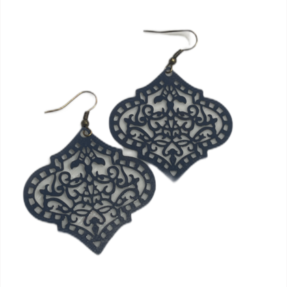 Ohrringe  Ornament Blau oder Taupe