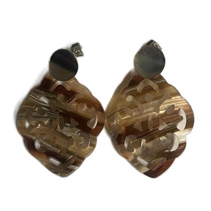 Ohrringe Ornament-Resin - Schildpatt