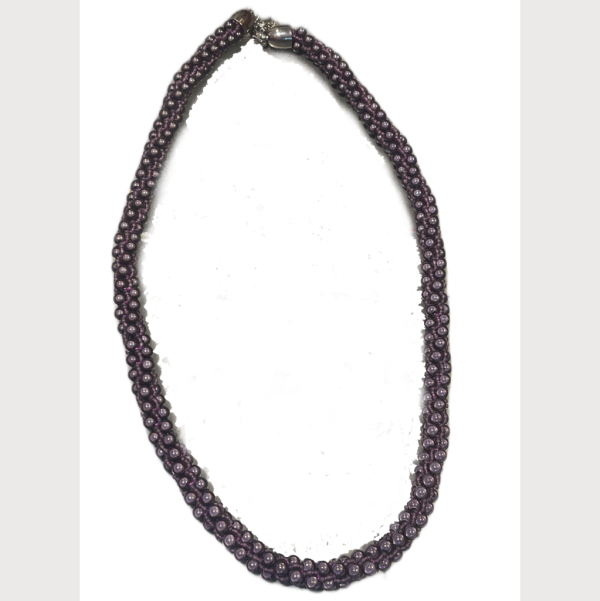 Perlenkette Aubergine