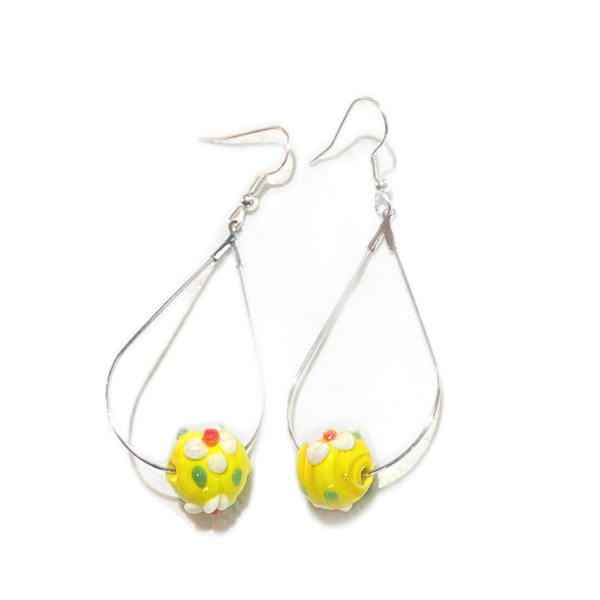 Ohrringe -Glasperle Blumen