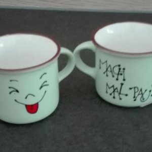 Espressobecher „Pause“ hellgrün, Design 1